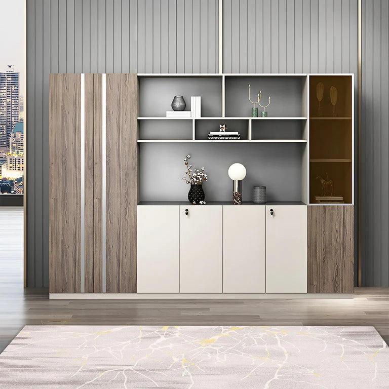 walnut executive bookcase professional cupboard display kaguyasuLBG K008 main images 1