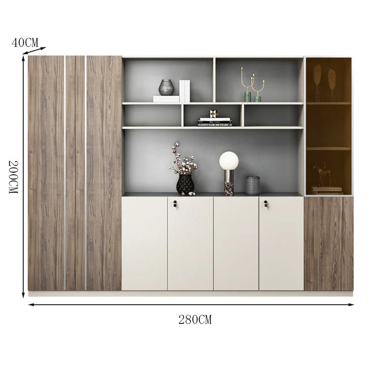 Walnut Executive Bookcase | Professional Cupboard Display | Kaguyasu Image secondaire du produit