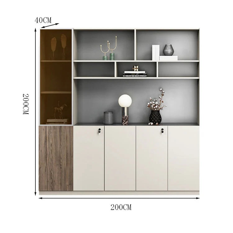 walnut executive bookcase professional cupboard display kaguyasuLBG K008 main images 9