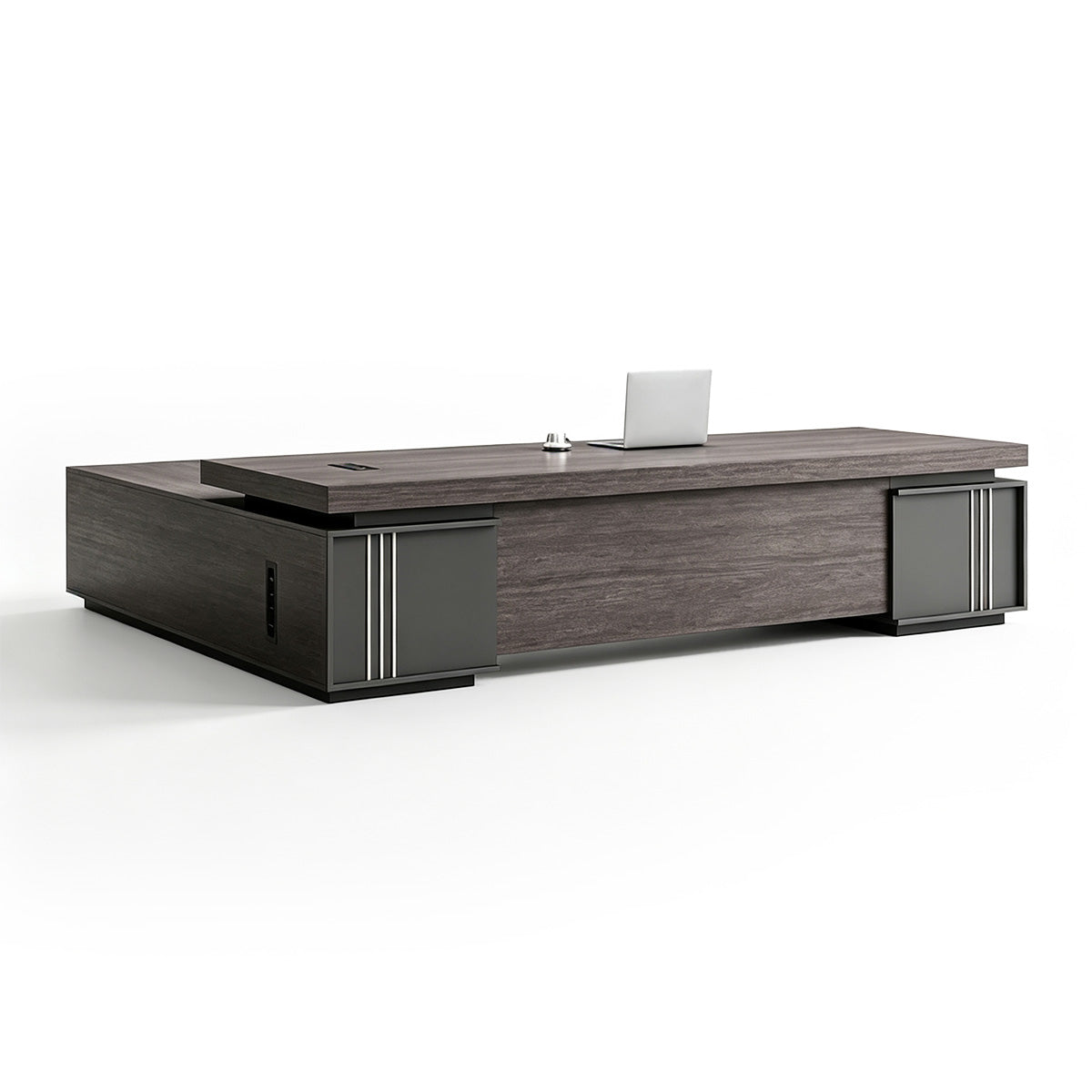 Bureau en noyer noir - Grand bureau de PDG Image secondaire du produit