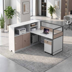 white desk with drawers white l shaped desk kaguyasuBGZ M002 main images 1