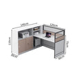 Bureau blanc avec tiroirs | Bureau d'angle blanc