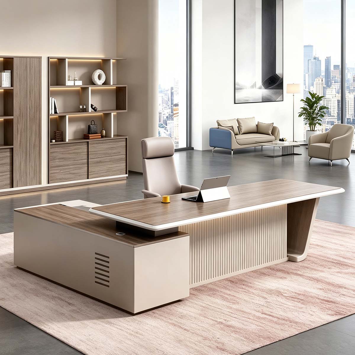 Modern Office Desk with Drawers - Executive Desk - product image 4 Image principale du produit