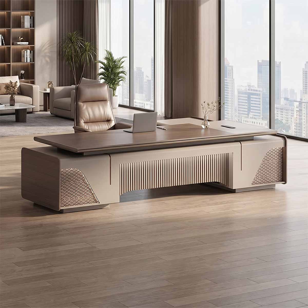 wooden desk metal desk corner desk with storage kaguyasuLBZ 10168 main images 1 Image principale du produit