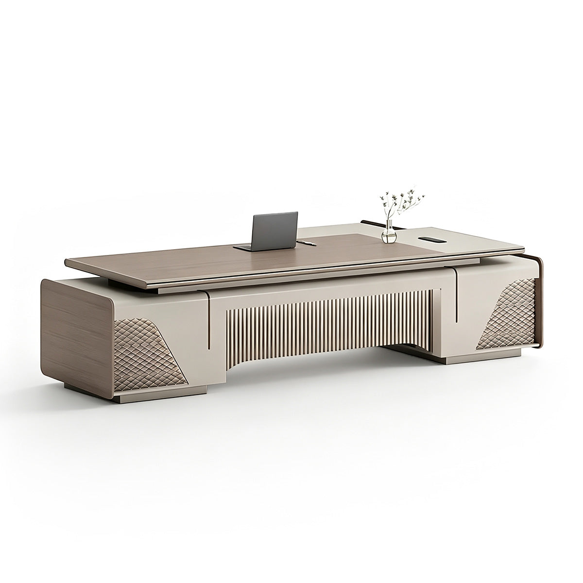 Bureau en bois | Bureau en métal | Bureau d'angle avec rangements Image secondaire du produit
